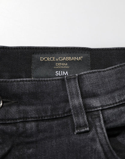 Dolce & Gabbana Black Slim Fit Stretch Men Denim Pants Jeans – IT50 | L par Dolce & Gabbana | Disponible sur Sandy Store ByNet