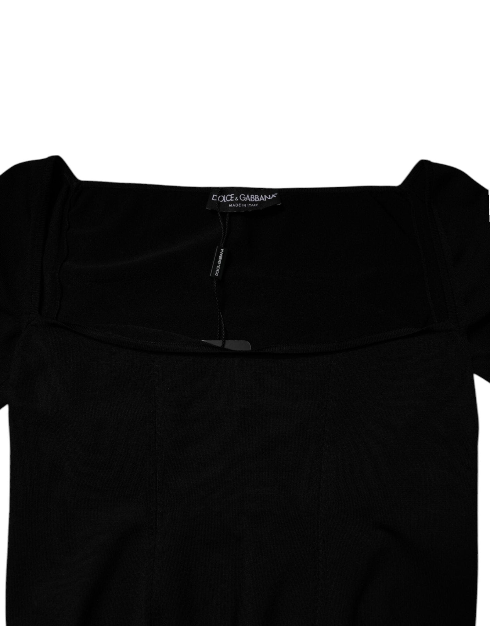 Dolce & Gabbana Black Square Neckline Long Sleeves Sweater - Sandy Store ByNet