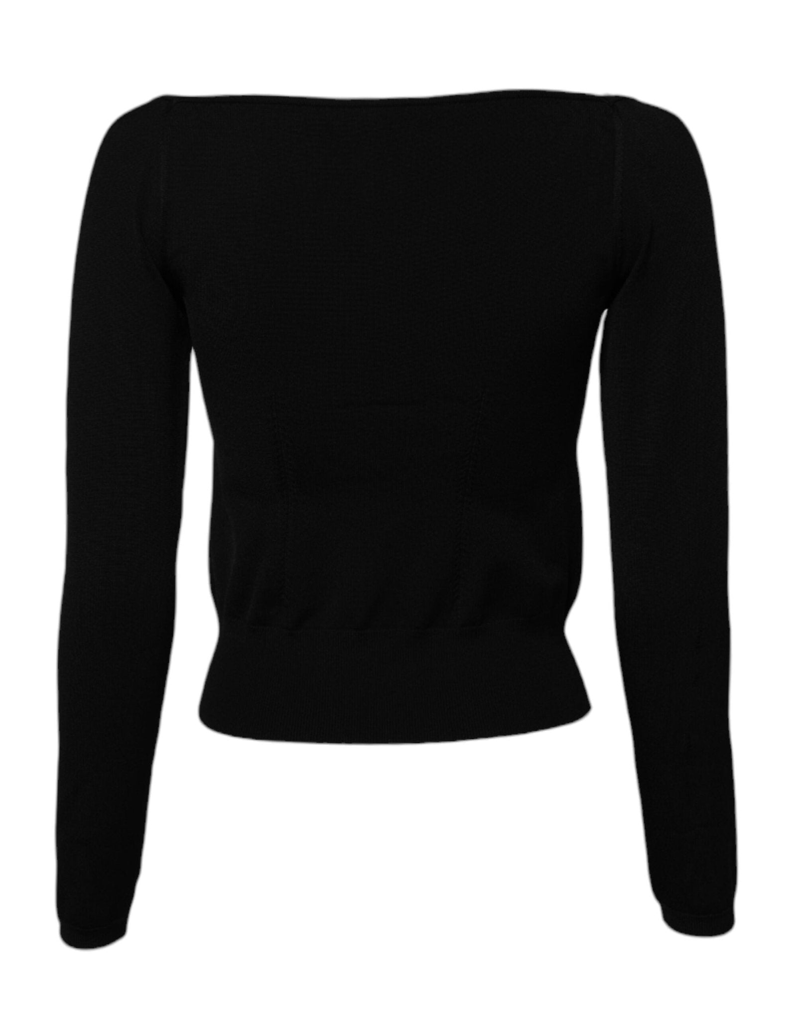 Dolce & Gabbana Black Square Neckline Long Sleeves Sweater - Sandy Store ByNet
