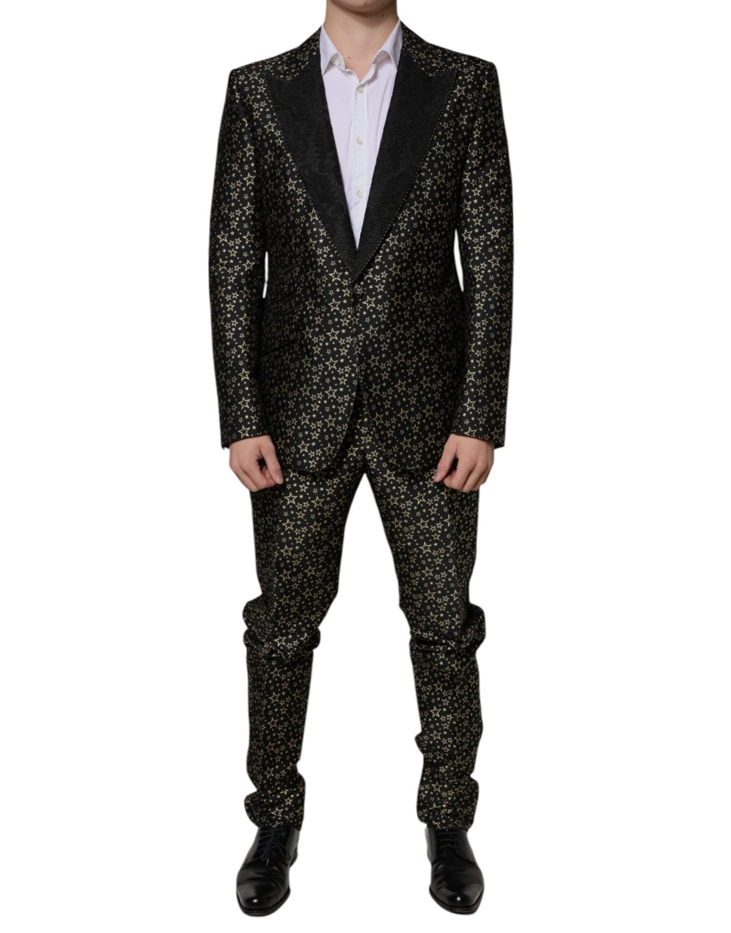 Dolce & Gabbana Black Stars Jacquard SICILIA 2 Piece Suit - Sandy Store ByNet