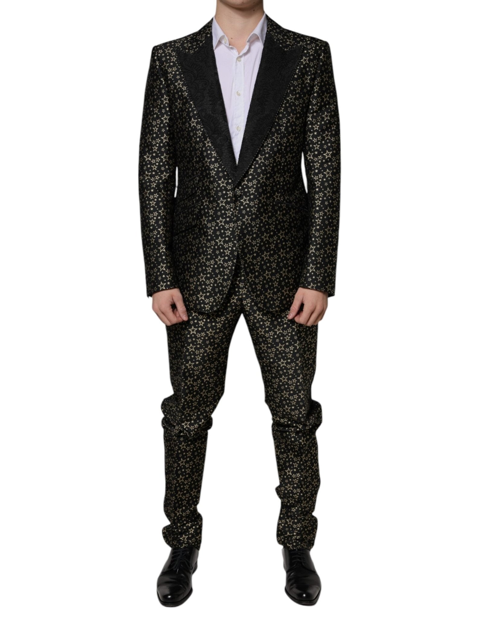 Dolce & Gabbana Black Stars Jacquard SICILIA 2 Piece Suit - Sandy Store ByNet