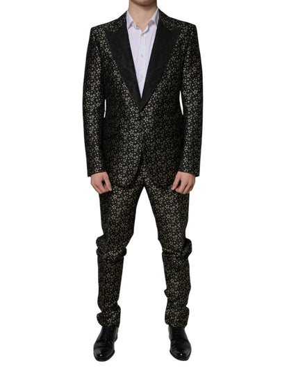 Dolce & Gabbana Black Stars Jacquard SICILIA 2 Piece Suit - Sandy Store ByNet