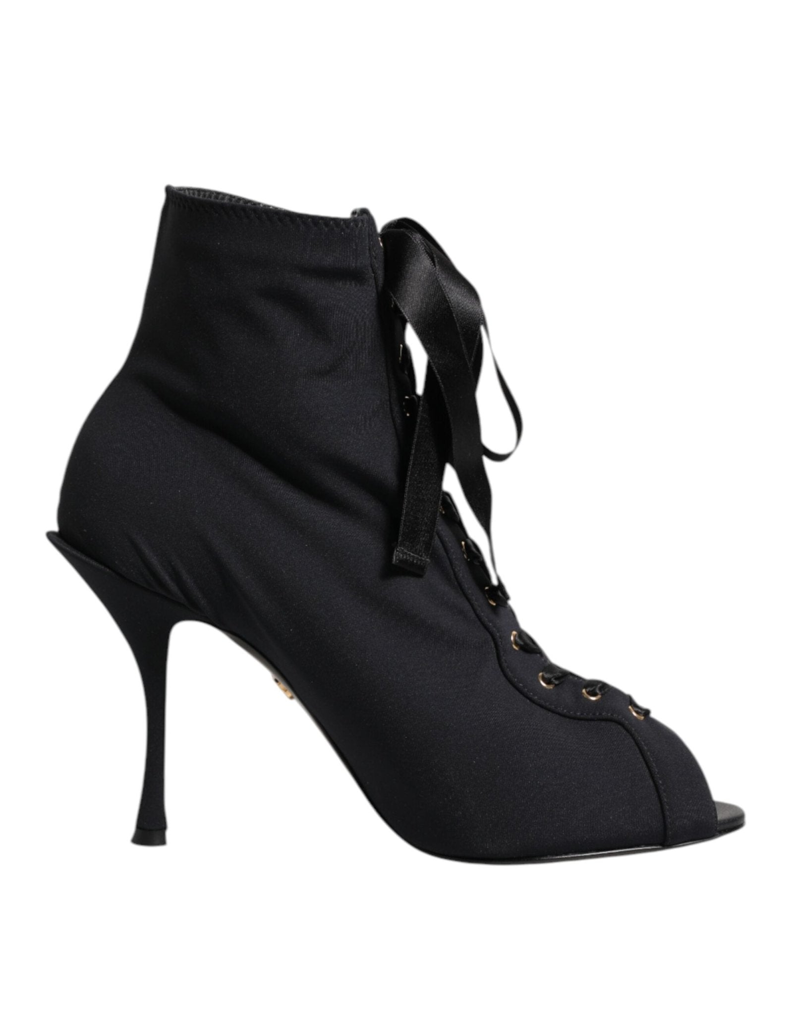 Dolce & Gabbana Black Stiletto Heels Lace Up Boots Shoes – EU38/US7.5 par Dolce & Gabbana | Disponible sur Sandy Store ByNet