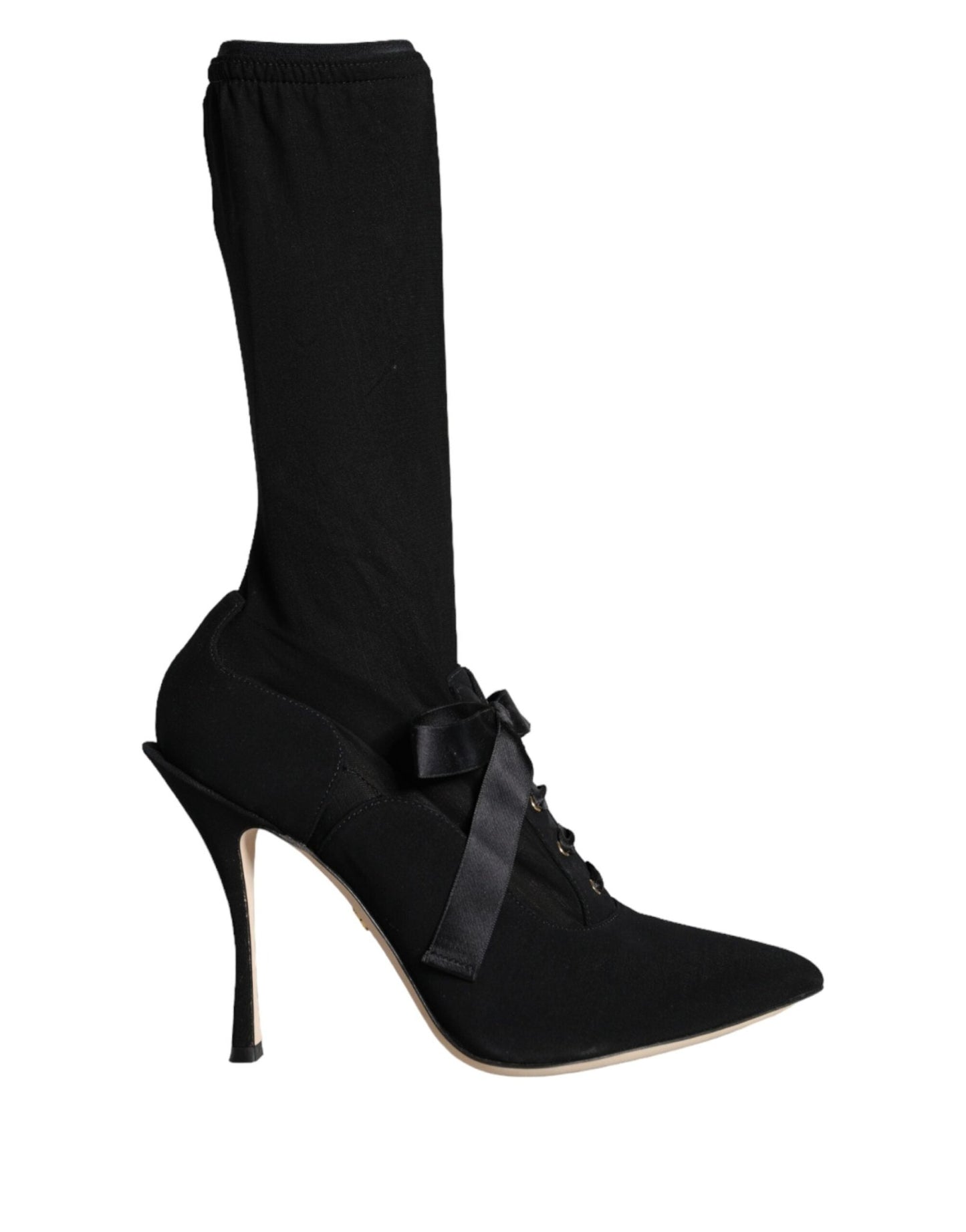 Dolce & Gabbana Black Stiletto Heels Mid Calf Boots Shoes - Sandy Store ByNet