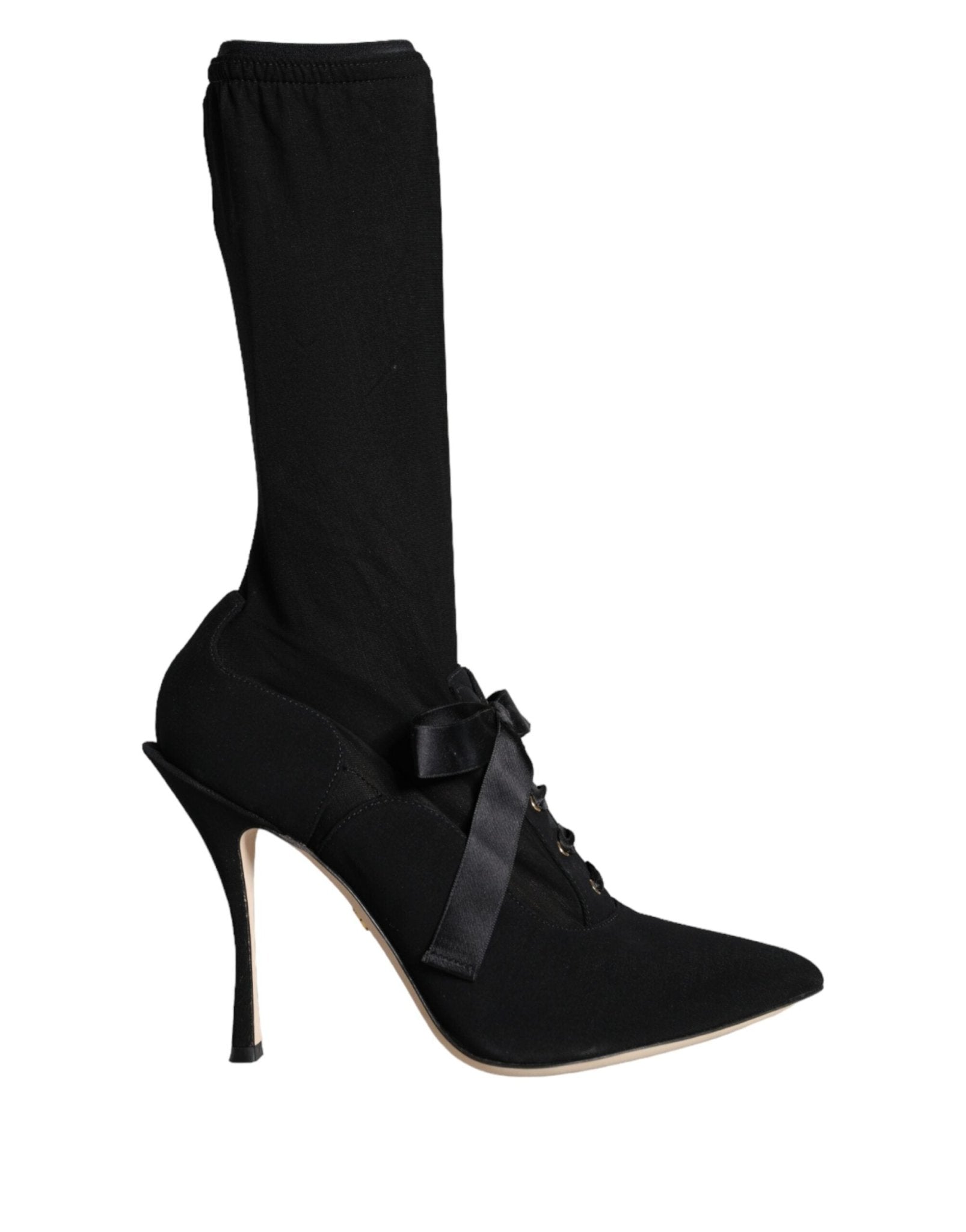 Dolce & Gabbana Black Stiletto Heels Mid Calf Boots Shoes - Sandy Store ByNet