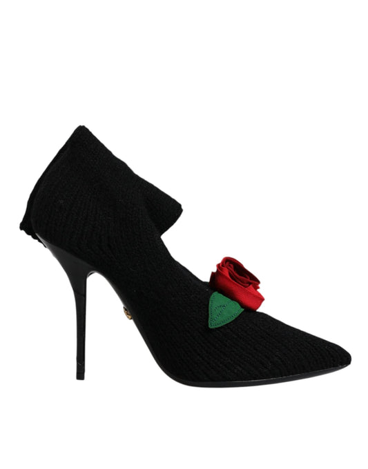 Dolce & Gabbana Black Stiletto Heels Mid Calf Boots Shoes - Sandy Store ByNet
