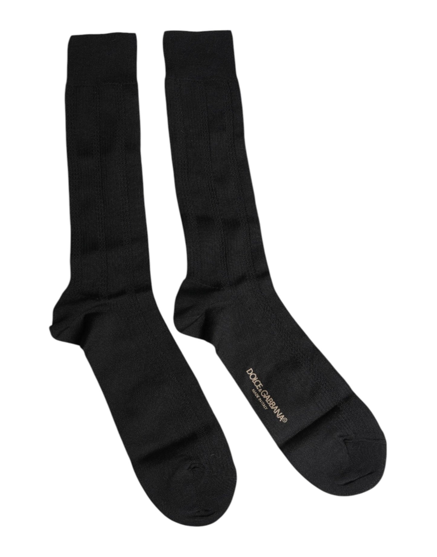 Dolce & Gabbana Black Stretch Logo Mid Calf Men Socks – L par Dolce & Gabbana | Disponible sur Sandy Store ByNet