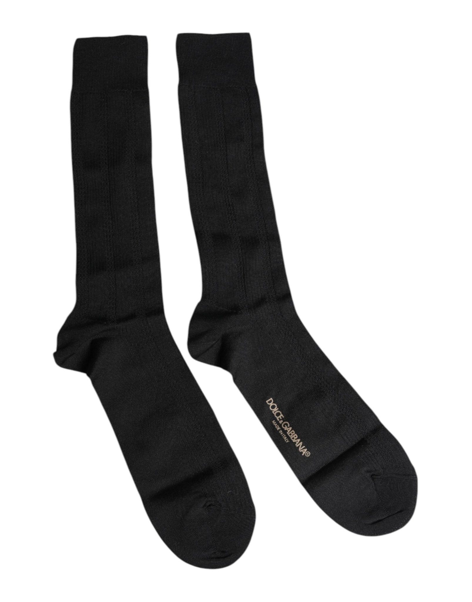 Dolce & Gabbana Black Stretch Logo Mid Calf Men Socks – L par Dolce & Gabbana | Disponible sur Sandy Store ByNet