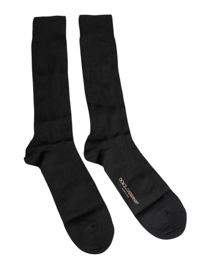 Dolce & Gabbana Black Stretch Logo Mid Calf Men Socks – L par Dolce & Gabbana | Disponible sur Sandy Store ByNet
