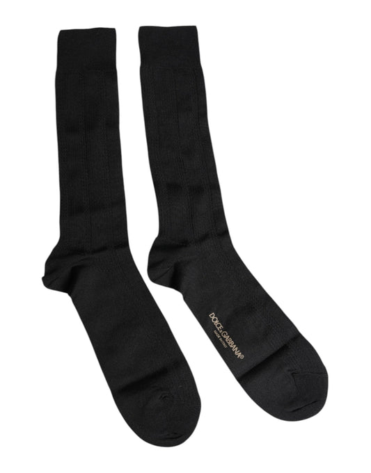 Dolce & Gabbana Black Stretch Logo Mid Calf Men Socks – L par Dolce & Gabbana | Disponible sur Sandy Store ByNet