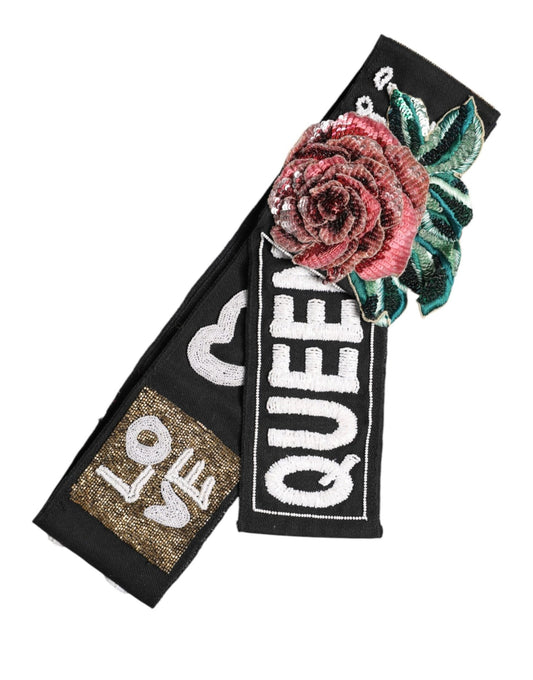 Dolce & Gabbana Black Stretch Multicolor Embellished Waist Belt – IT40|S par Dolce & Gabbana | Disponible sur Sandy Store ByNet