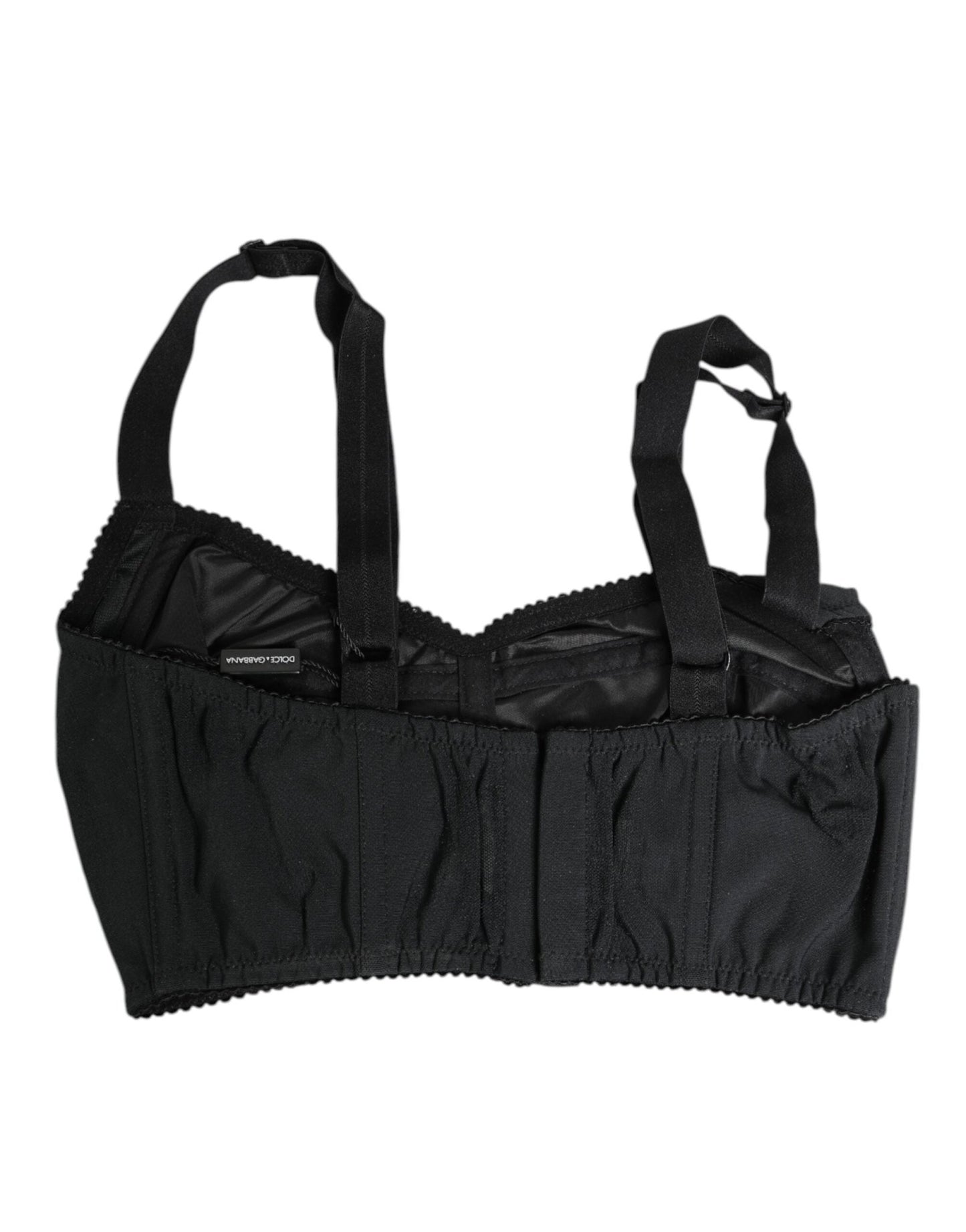 Dolce & Gabbana Black Stretch Nylon Bustier Bra Underwear – IT36 | XS par Dolce & Gabbana | Disponible sur Sandy Store ByNet