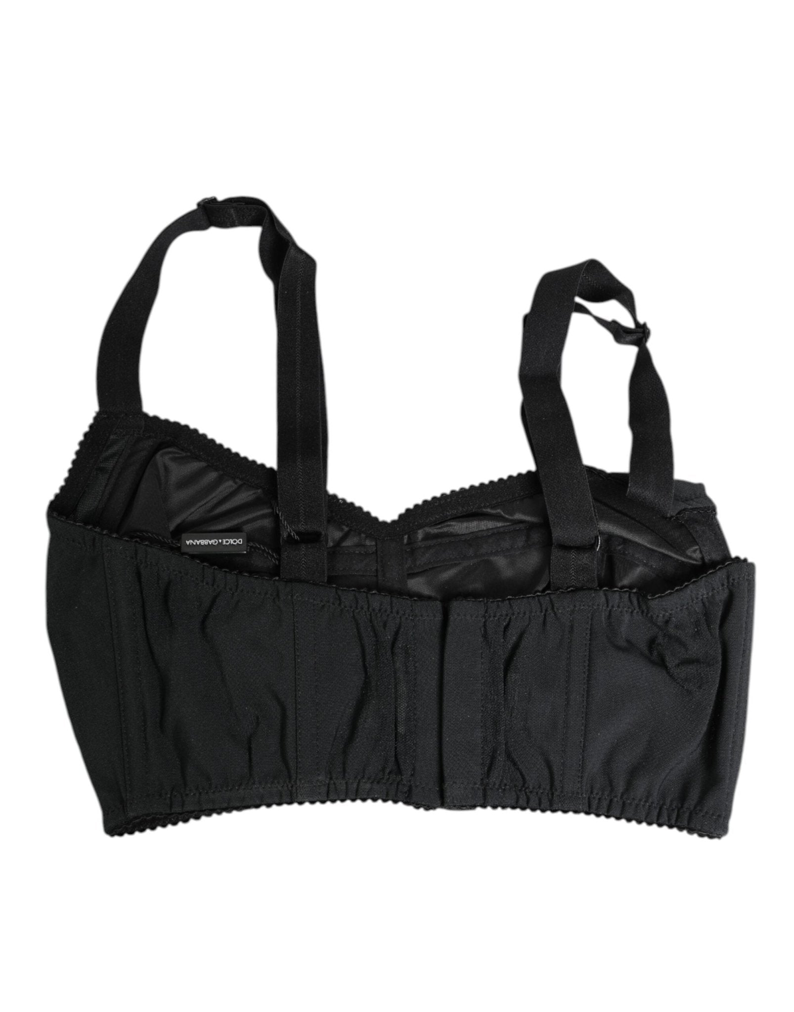 Dolce & Gabbana Black Stretch Nylon Bustier Bra Underwear – IT36 | XS par Dolce & Gabbana | Disponible sur Sandy Store ByNet