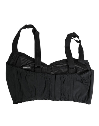 Dolce & Gabbana Black Stretch Nylon Bustier Bra Underwear – IT36 | XS par Dolce & Gabbana | Disponible sur Sandy Store ByNet