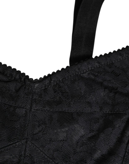 Dolce & Gabbana Black Stretch Nylon Bustier Bra Underwear – IT36 | XS par Dolce & Gabbana | Disponible sur Sandy Store ByNet