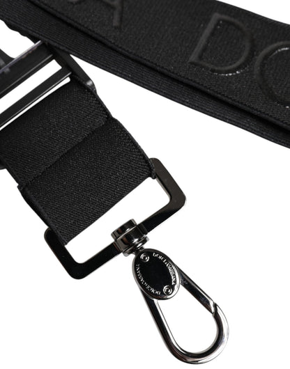 Dolce & Gabbana Black Stretch Polyester Rubberised DG Logo Keychain - Sandy Store ByNet