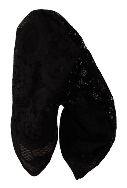 Dolce & Gabbana Black Stretch Socks Taormina Lace Boots Shoes – EU36/US5.5 par Dolce & Gabbana | Disponible sur Sandy Store ByNet