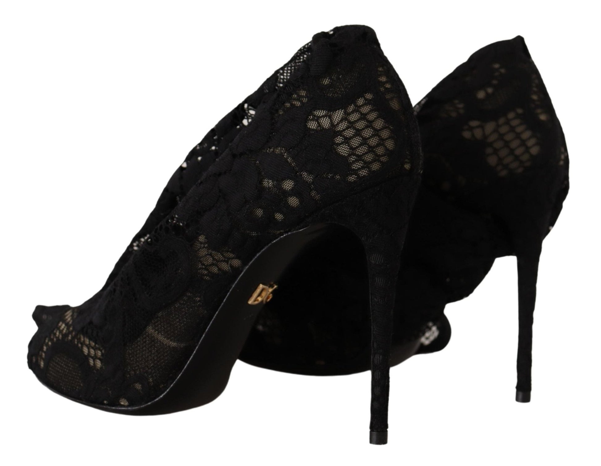 Dolce & Gabbana Black Stretch Socks Taormina Lace Boots Shoes – EU36/US5.5 par Dolce & Gabbana | Disponible sur Sandy Store ByNet