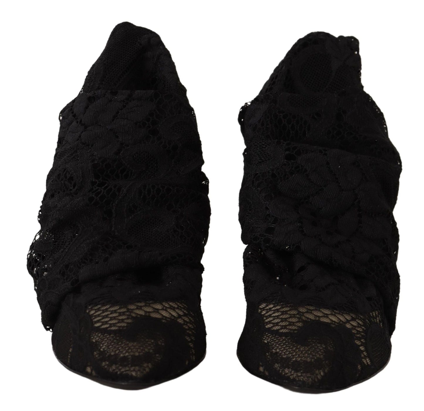 Dolce & Gabbana Black Stretch Socks Taormina Lace Boots Shoes – EU36/US5.5 par Dolce & Gabbana | Disponible sur Sandy Store ByNet