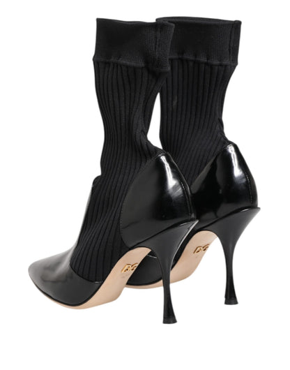 Dolce & Gabbana Black Stretch Stilettos Booties Socks Shoes – EU37/US6.5 par Dolce & Gabbana | Disponible sur Sandy Store ByNet