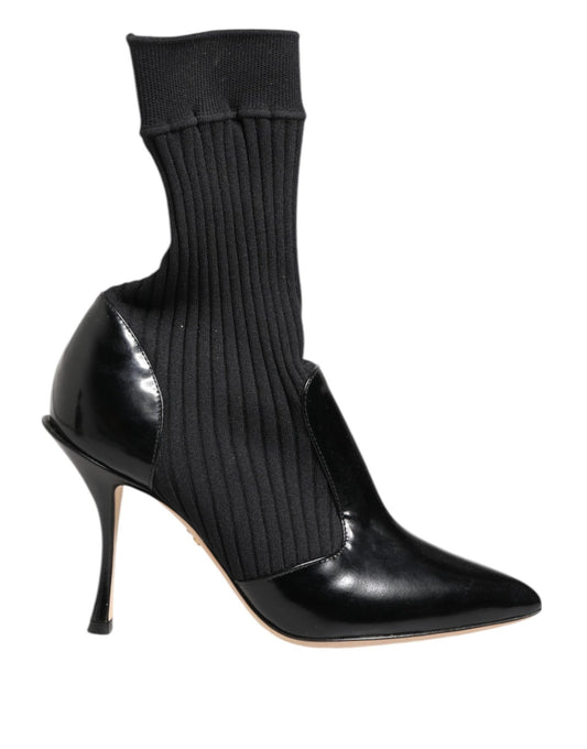 Dolce & Gabbana Black Stretch Stilettos Booties Socks Shoes – EU37/US6.5 par Dolce & Gabbana | Disponible sur Sandy Store ByNet