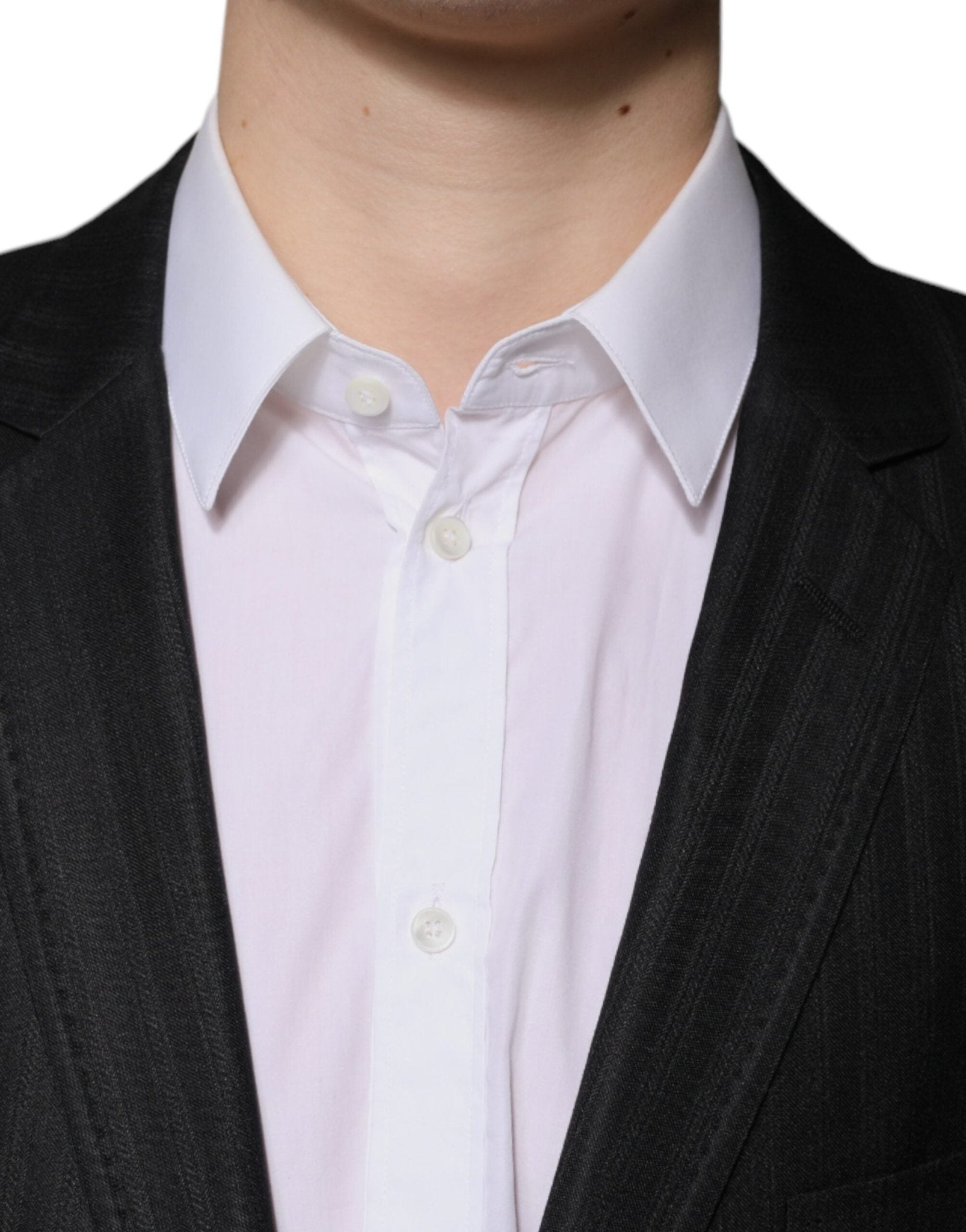 Dolce & Gabbana Black Stripe Wool Single Breasted Blazer - Sandy Store ByNet