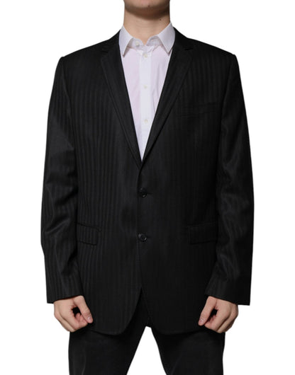 Dolce & Gabbana Black Stripe Wool Single Breasted Blazer – IT54 | XL par Dolce & Gabbana | Disponible sur Sandy Store ByNet