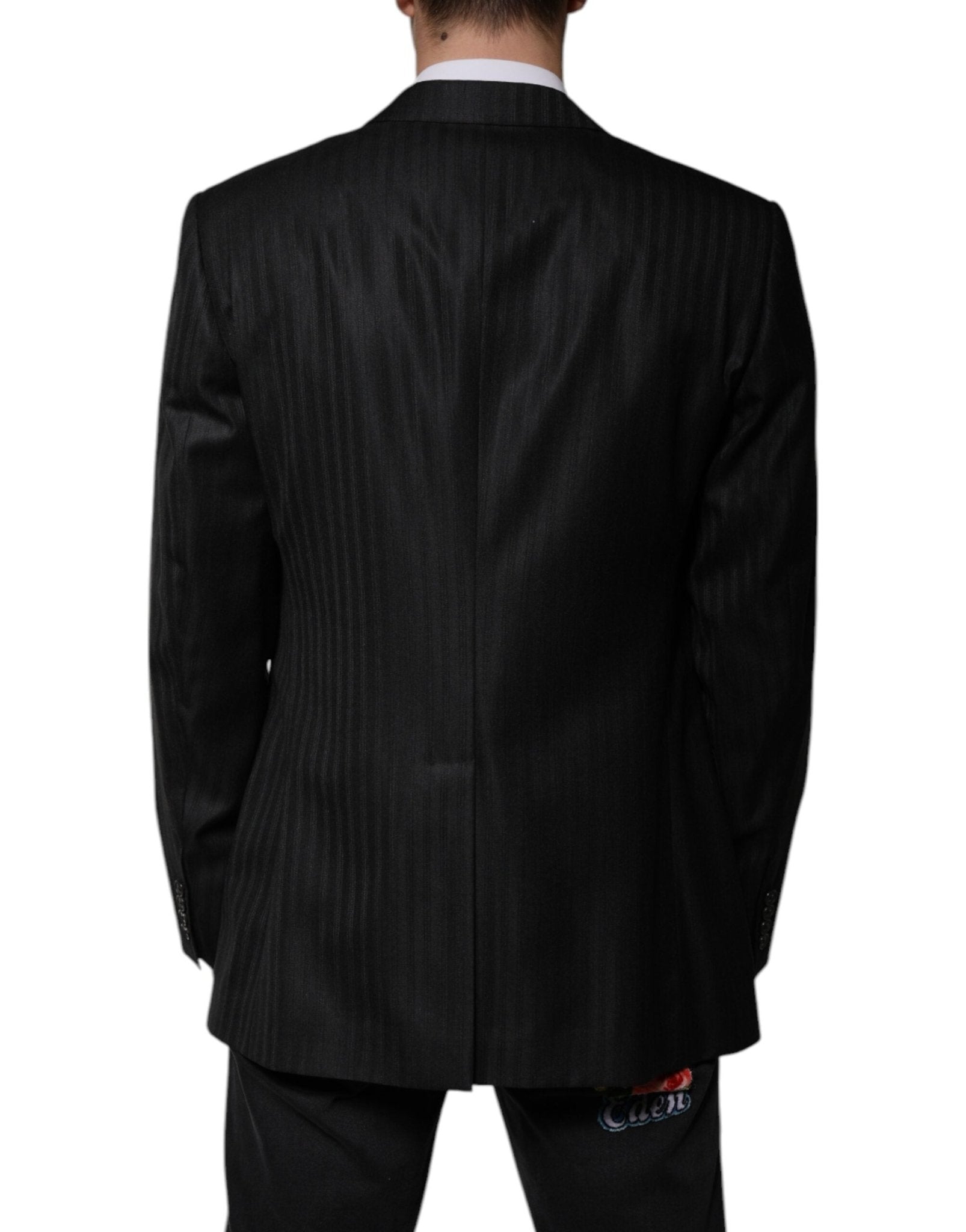 Dolce & Gabbana Black Stripe Wool Single Breasted Blazer - Sandy Store ByNet