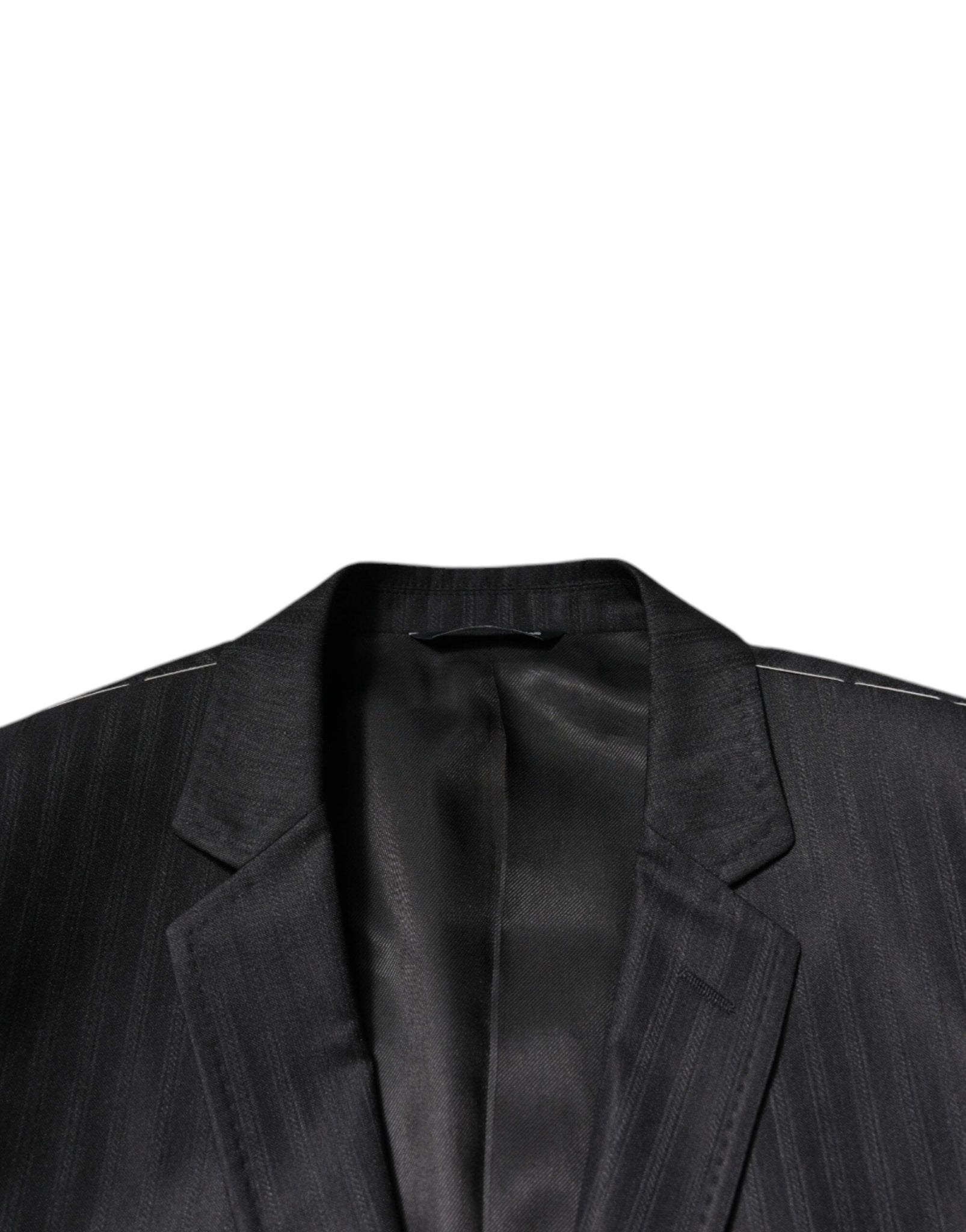 Dolce & Gabbana Black Stripe Wool Single Breasted Blazer - Sandy Store ByNet