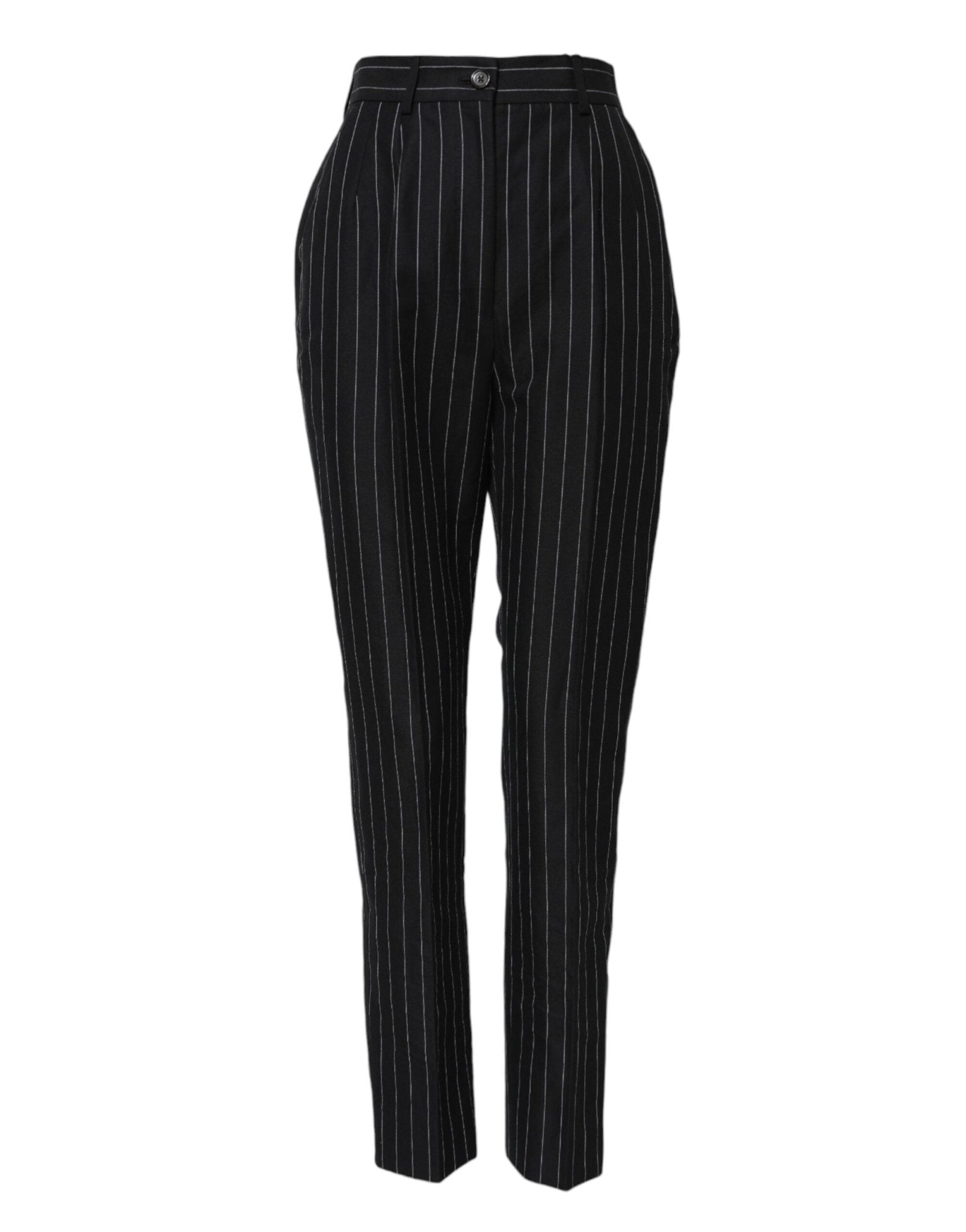 Dolce & Gabbana Black Stripes High Waist Tapered Pants – IT40|S par Dolce & Gabbana | Disponible sur Sandy Store ByNet