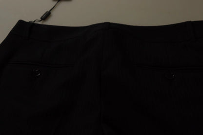 Dolce & Gabbana Black Stripes Mid Waist Trouser Pants – IT42|M par Dolce & Gabbana | Disponible sur Sandy Store ByNet