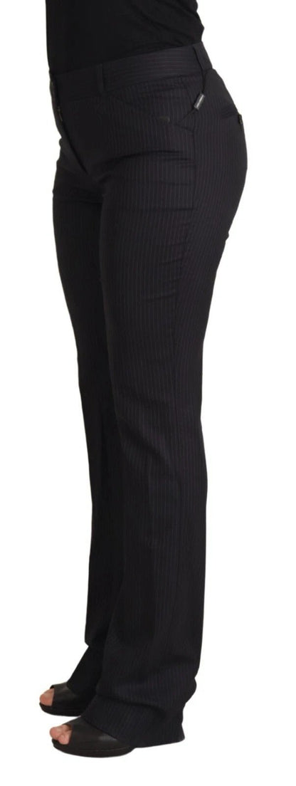 Dolce & Gabbana Black Stripes Mid Waist Trouser Pants – IT42|M par Dolce & Gabbana | Disponible sur Sandy Store ByNet
