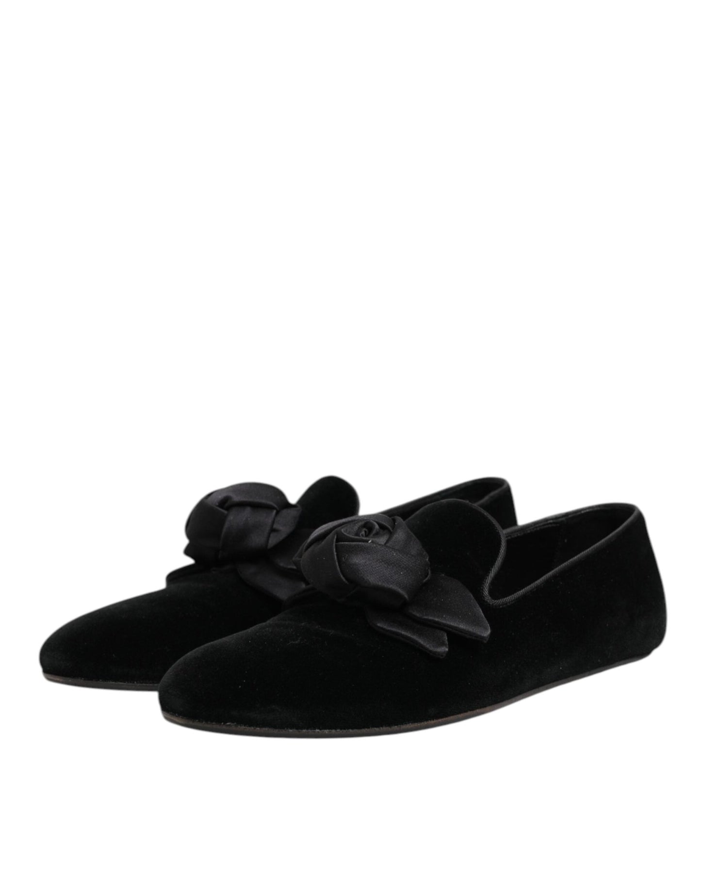 Dolce & Gabbana Black Suede Cotton Rose Slip On Loafers Shoes – EU43/US10 par Dolce & Gabbana | Disponible sur Sandy Store ByNet