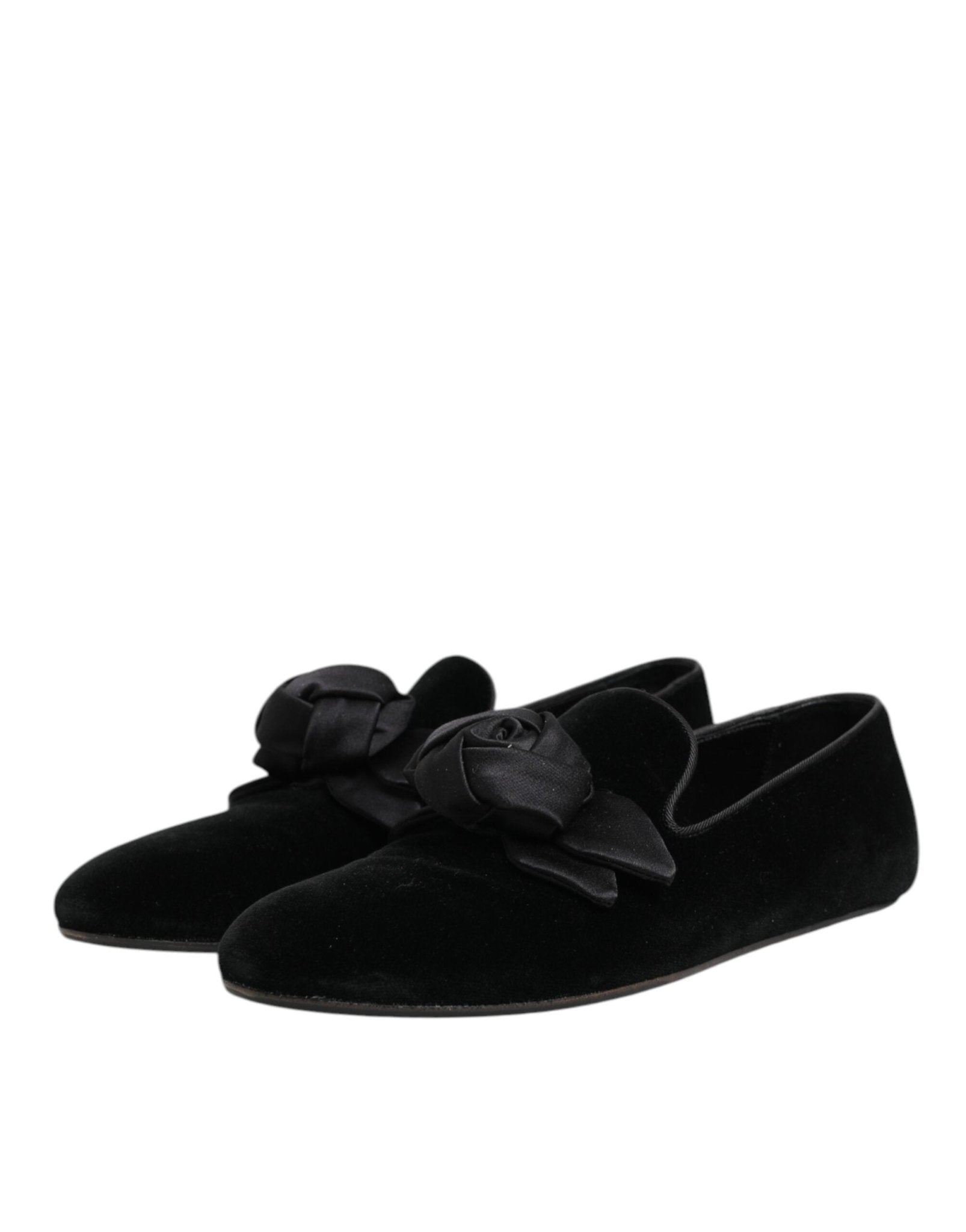 Dolce & Gabbana Black Suede Cotton Rose Slip On Loafers Shoes – EU43/US10 par Dolce & Gabbana | Disponible sur Sandy Store ByNet