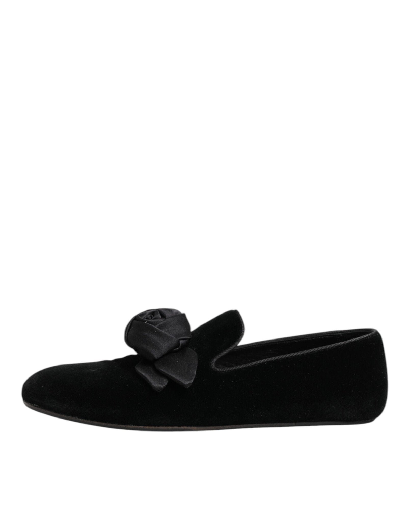 Dolce & Gabbana Black Suede Cotton Rose Slip On Loafers Shoes – EU43/US10 par Dolce & Gabbana | Disponible sur Sandy Store ByNet