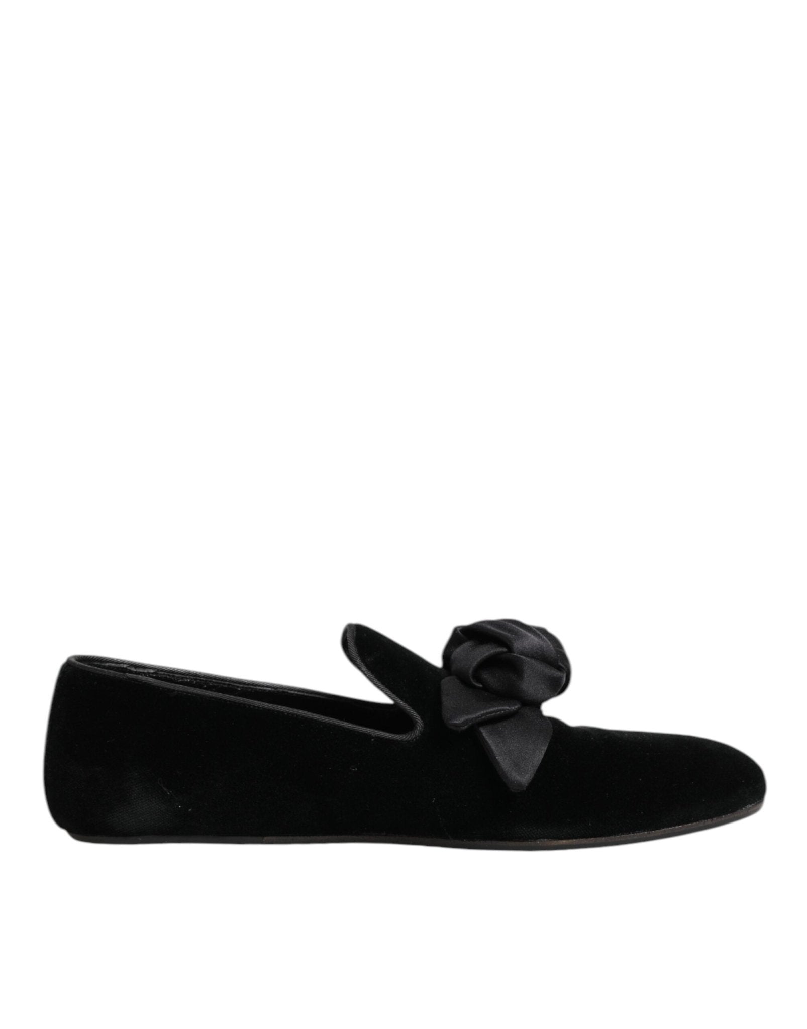 Dolce & Gabbana Black Suede Cotton Rose Slip On Loafers Shoes – EU43/US10 par Dolce & Gabbana | Disponible sur Sandy Store ByNet