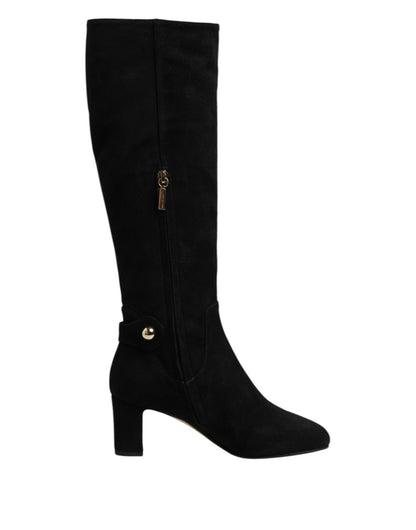 Dolce & Gabbana Black Suede Leather Knee High Boots Shoes – EU35.5/US5 par Dolce & Gabbana | Disponible sur Sandy Store ByNet