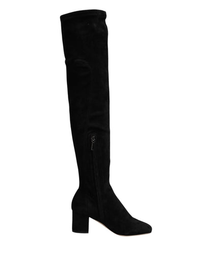 Dolce & Gabbana Black Suede Leather Knee High Boots Shoes – EU36/US5.5 par Dolce & Gabbana | Disponible sur Sandy Store ByNet