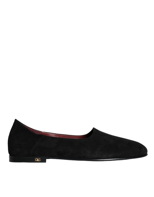 Dolce & Gabbana Black Suede Loafers Formal Slip On Shoes - Sandy Store ByNet
