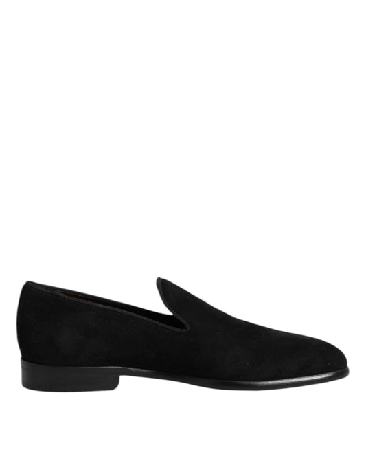Dolce & Gabbana Black Suede Slip On Loafers Formal Shoes – EU39.5/US6.5 par Dolce & Gabbana | Disponible sur Sandy Store ByNet