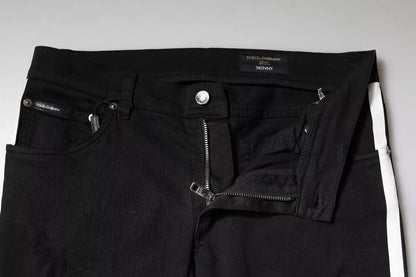 Dolce & Gabbana Black Tattered White Lining Skinny Denim Jeans – IT48 | M par Dolce & Gabbana | Disponible sur Sandy Store ByNet