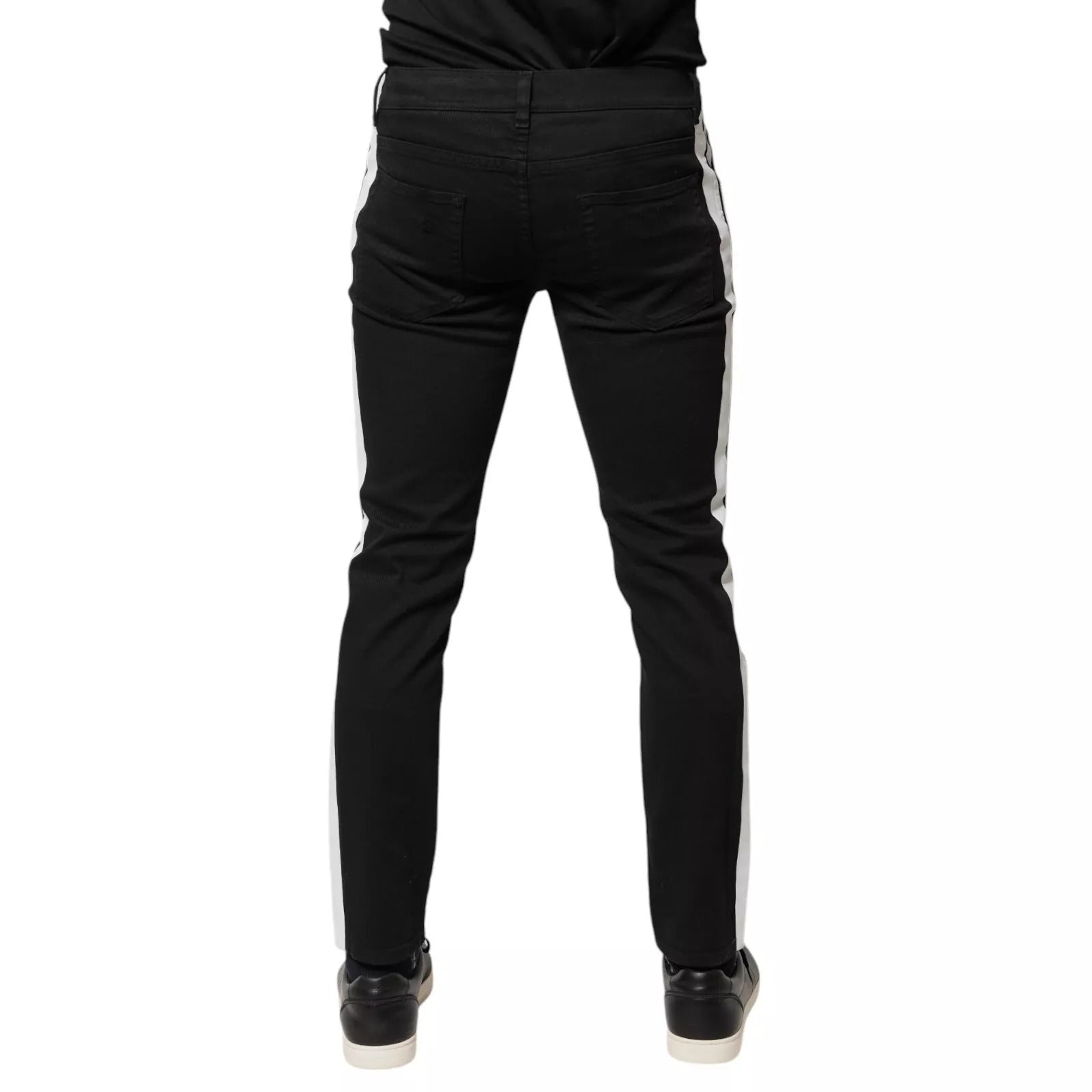 Dolce & Gabbana Black Tattered White Lining Skinny Denim Jeans – IT48 | M par Dolce & Gabbana | Disponible sur Sandy Store ByNet