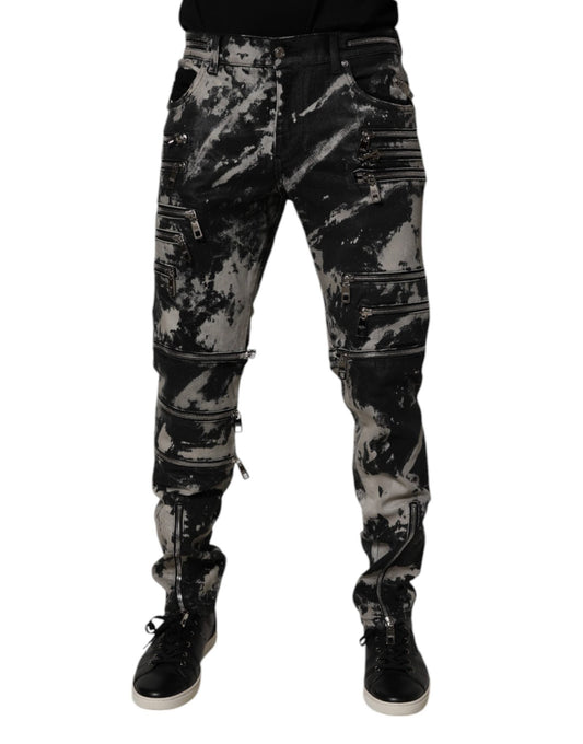 Dolce & Gabbana Black Tie Dye Cotton Skinny Zip Denim Jeans – IT50 | L par Dolce & Gabbana | Disponible sur Sandy Store ByNet