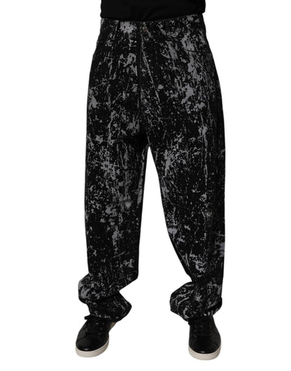 Dolce & Gabbana Black Tie Dye Cotton Straight Men Denim Jeans – IT48 | M par Dolce & Gabbana | Disponible sur Sandy Store ByNet
