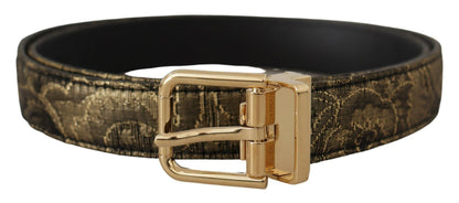 Dolce & Gabbana Black Two - toned Leather Gold Engraved Buckle Belt – 90 cm / 36 Inches par Dolce & Gabbana | Disponible sur Sandy Store ByNet