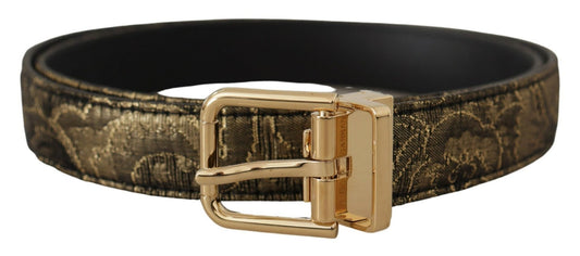 Dolce & Gabbana Black Two - toned Leather Gold Engraved Buckle Belt – 90 cm / 36 Inches par Dolce & Gabbana | Disponible sur Sandy Store ByNet