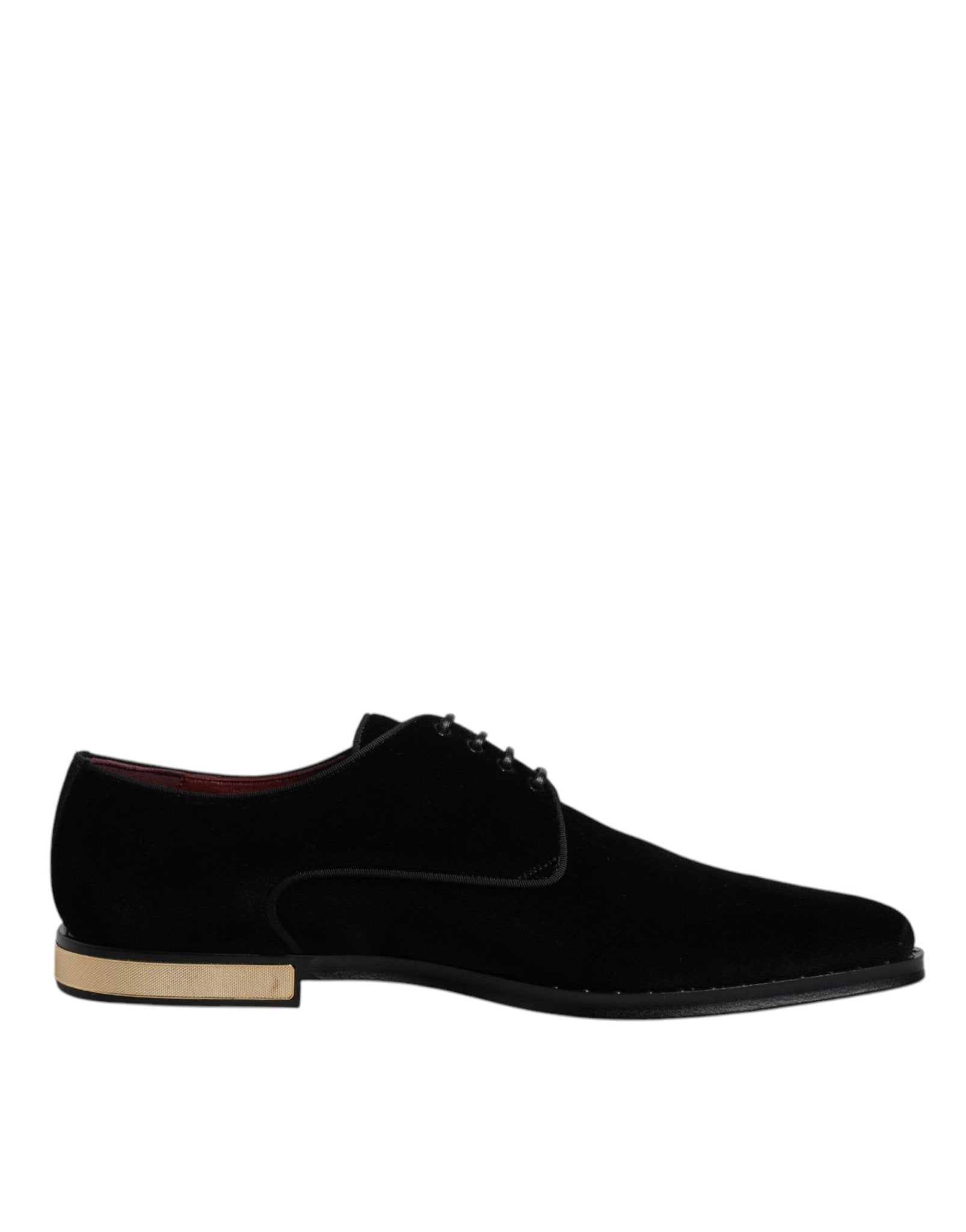 Dolce & Gabbana Black Velvet Cotton Lace Up Derby Shoes - Sandy Store ByNet