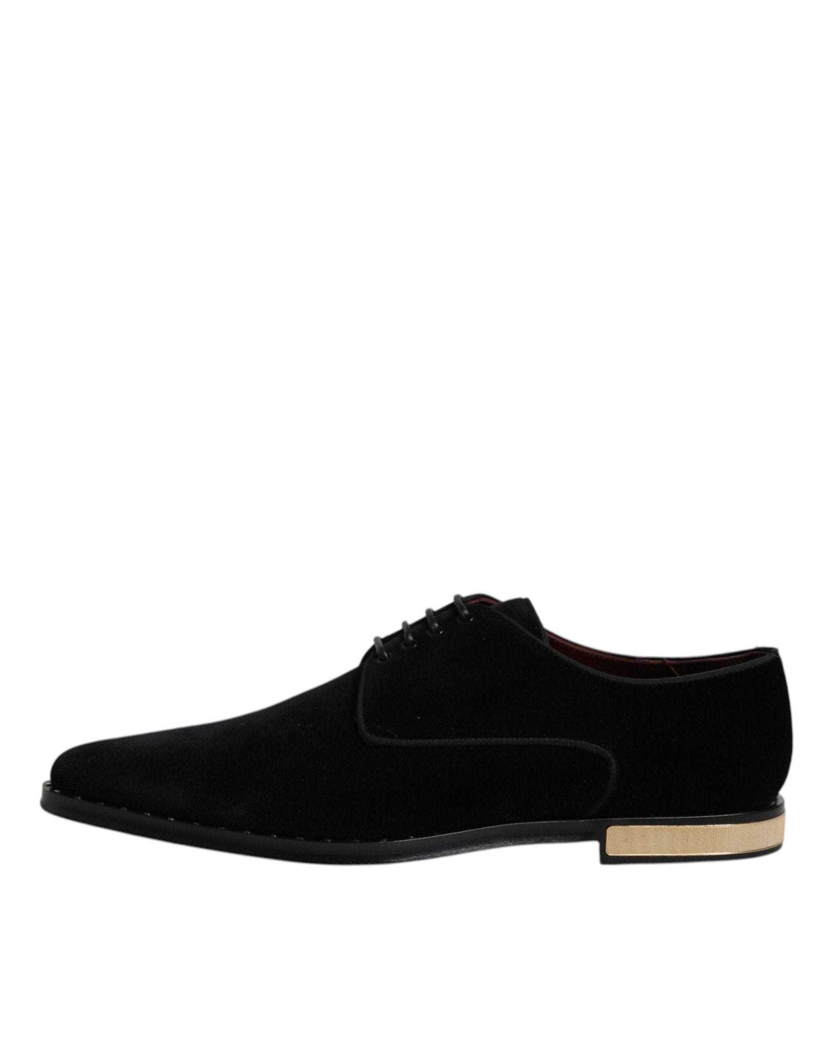 Dolce & Gabbana Black Velvet Cotton Lace Up Derby Shoes - Sandy Store ByNet