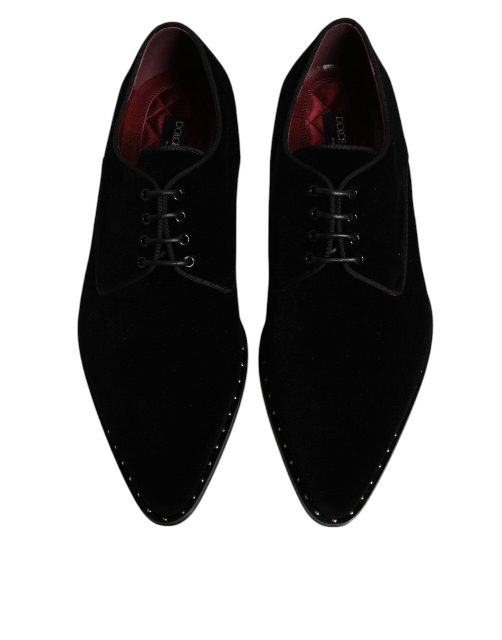 Dolce & Gabbana Black Velvet Cotton Lace Up Derby Shoes - Sandy Store ByNet