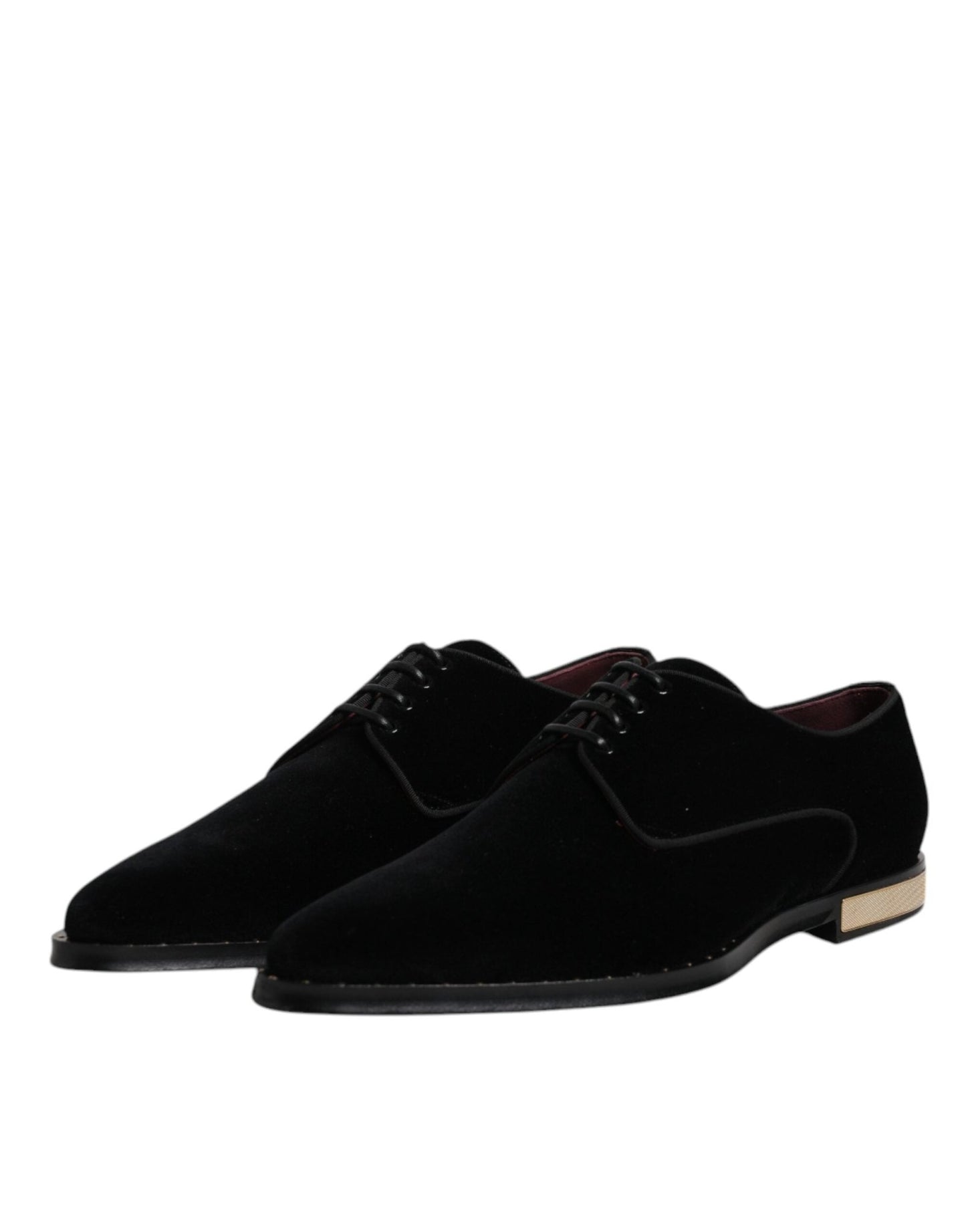Dolce & Gabbana Black Velvet Cotton Lace Up Derby Shoes - Sandy Store ByNet